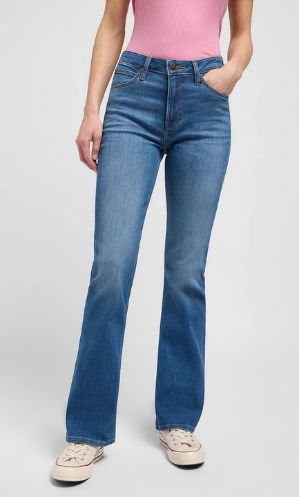 Pantaloni jeans dama Lee Breese Boot, evazati, albastru, bumbac, W28-L33 US