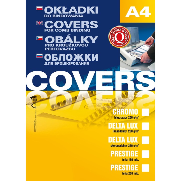 Okladki de bindare A4, Delta, 100 buc, colorate, maro