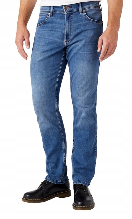 Blugi barbati Wrangler Greensboro 803, regular straight, albastru, bumbac, W31-L34 US