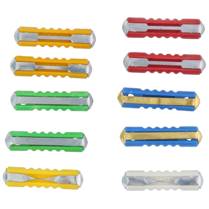 Set 10 sigurante auto DUNLOP, Multicolor, 5A-8A-2x16A-2x20A-2x25A-2x30A