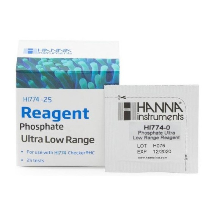 Teszt reagens Hanna HI 774 minifotométerhez, 25 tesztes készlet, 0,00-0,90 mg/l, 81,5x61x37,5mm