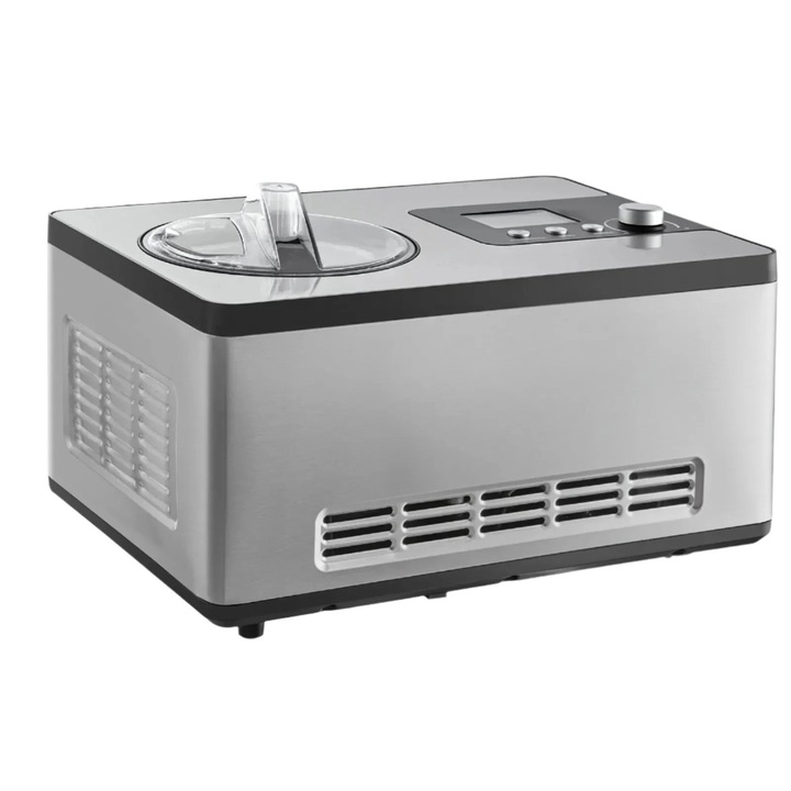 Automata fagylaltkészítő, 2 literes űrtartalom, 180 W-os kompresszor, LCD kijelző, vízszintes