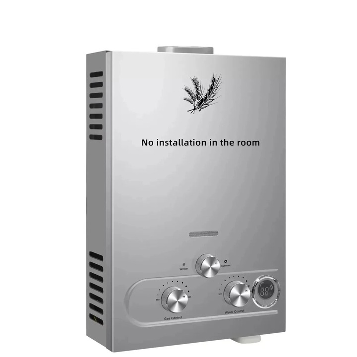 Azonnali LPG vízmelegítő, 24 kW, 12 liter, LED kijelző, ezüst