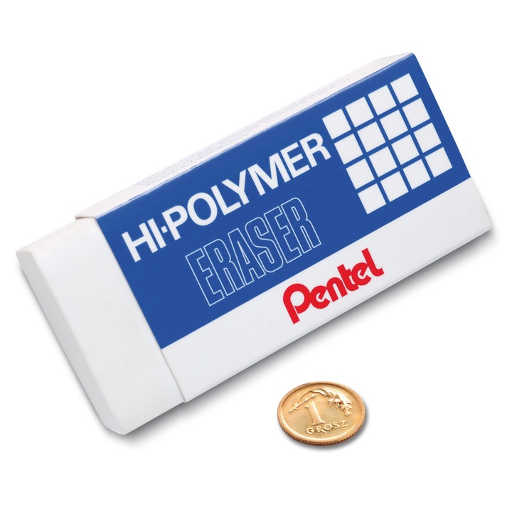 Radiera Hi-Polymer Pentel ZEH-20, 73x33x14mm, pentru birou si scoala
