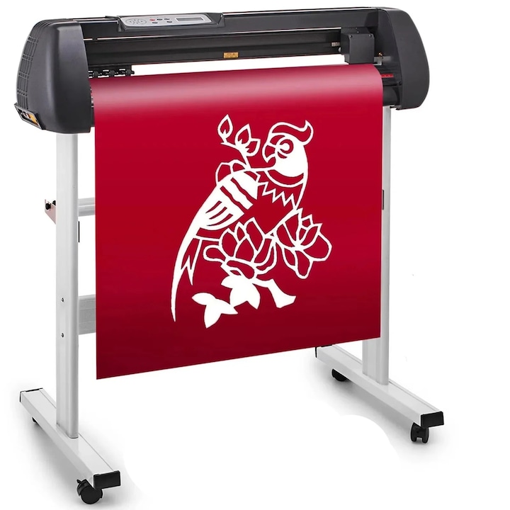 Плотер за рязане на винил, Vevor, 28 инча, стъпков мотор, ширина на рязане 630 мм, черен, пълен комплект