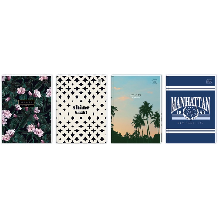 Caiet A4 Interdruk, 96 pagini, coperta tare, multicolor