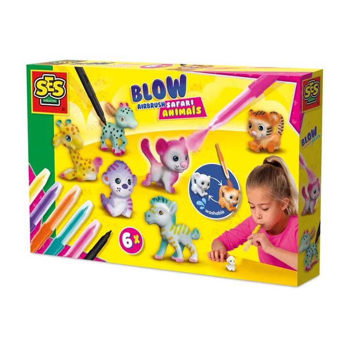 Set complet pentru pictura, Ses, 6 figurine si 6 markere, multicolor