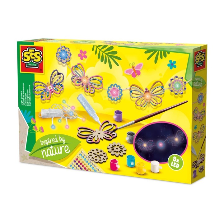 Set creativ pentru copii, SES, ghirlandă luminoasă, multicolor, 8 piese