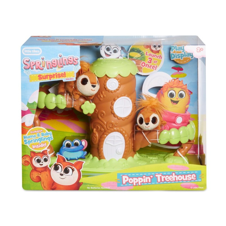 Set interactiv jucării Little Tikes Springlings Surprise, casă în copac/2 plușuri, multicolor