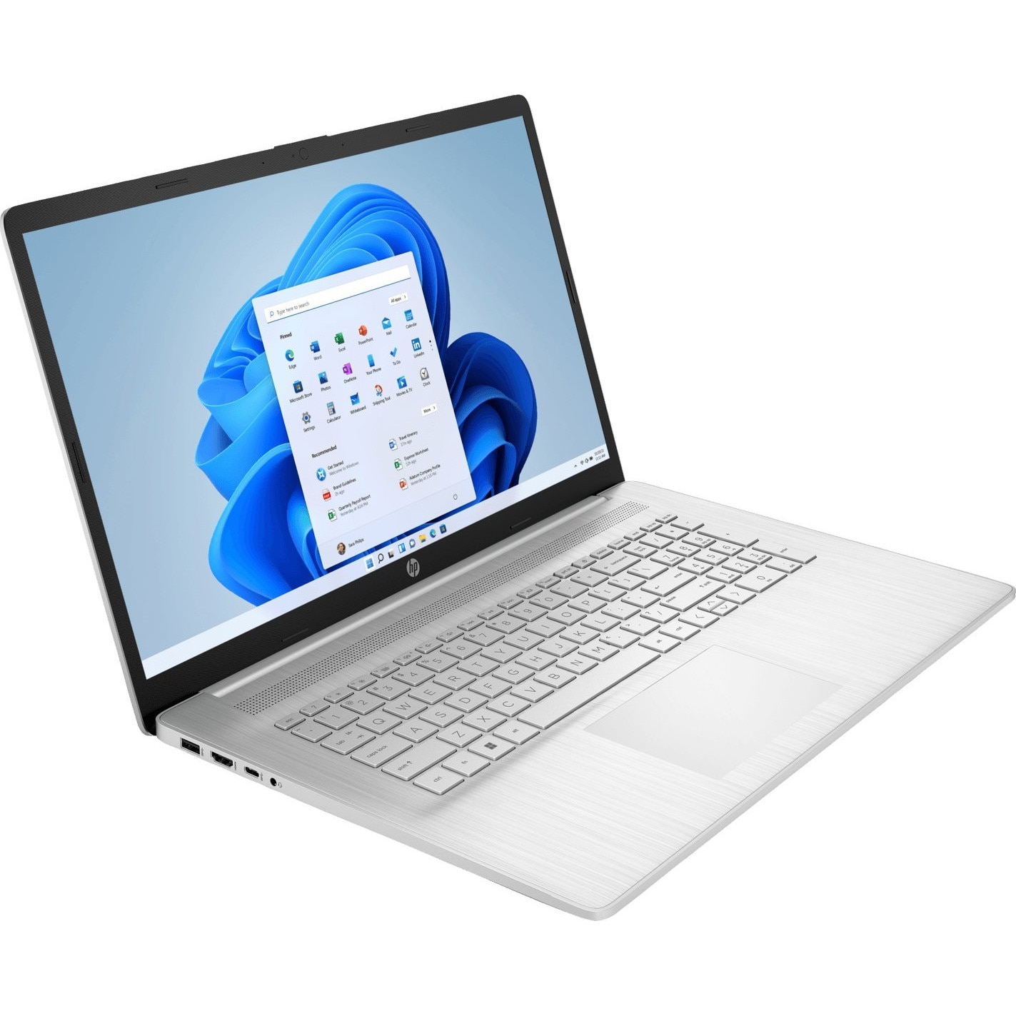 Laptop HP 17, 17.3" Full HD, Intel® Core™ i5 1235U pana la 4.4 GHz, 8 GB RAM DDR4 3200, 512 GB SSD, Intel Iris Xᵉ Graphics, Windows 11 Home, Natural Silver 512 GB
