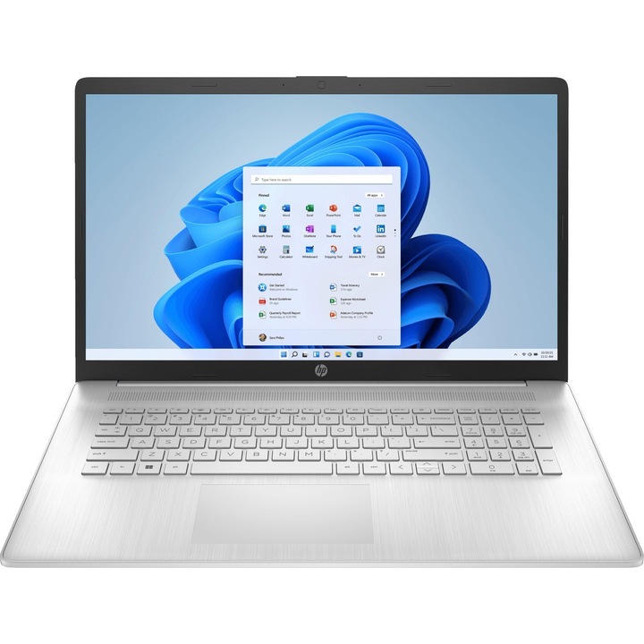 HP 17" laptop, 17.3" Full HD, Intel® Core™ i5 1235U akár 4.4 GHz-ig, 8 GB RAM DDR4 3200, 512 GB SSD, Intel Iris Xᵉ Graphics, Windows 11 Home, natúr ezüst színű