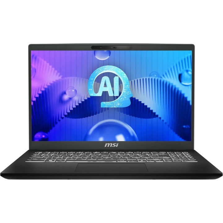 MSI Modern 15 H AI laptop, 15.6" Full HD, Intel® Core™ Ultra 5 125H akár 4.5 GHz-ig, 16 GB RAM DDR5, 512 GB SSD, Intel Arc Graphics, Windows 11 Home, Classic Black 512 GB