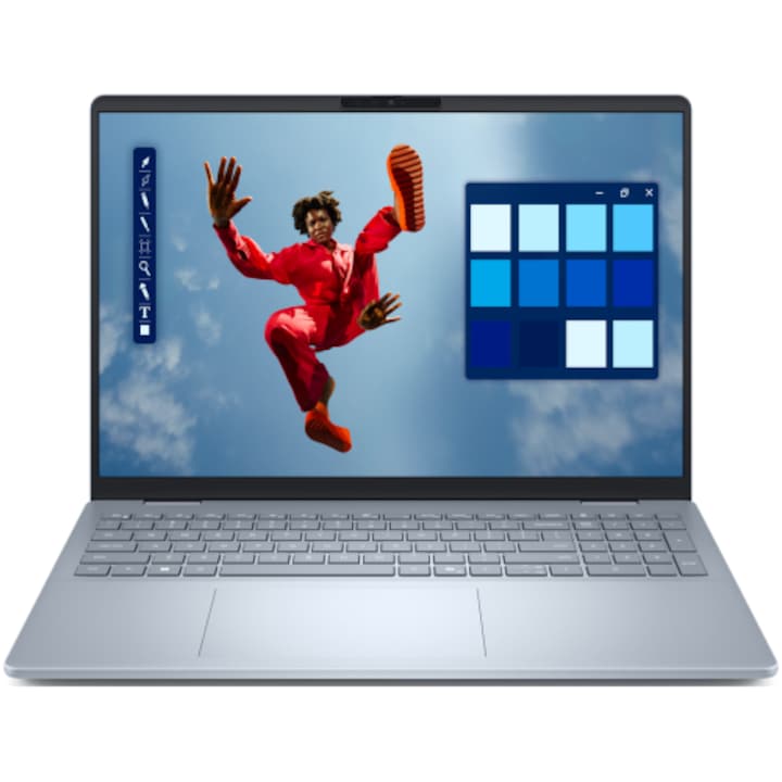 DELL 16 Plus laptop, 16" 2.5K érintőképernyő, Intel® Core™ Ultra 7 256V akár 4.8 GHz-ig, 16 GB RAM LPDDR5x, 512 GB SSD, Intel Arc Graphics, Windows 11 Home, Jégkék