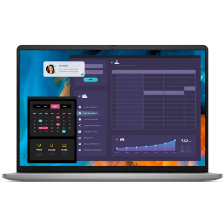 DELL Vostro 5640 laptop, 16" Full HD+, Intel® Core™ 5 120U akár 5 GHz-ig, 16 GB RAM DDR5 5200, 512 GB SSD, Intel Graphics, Windows 11 Pro, Titánszürke