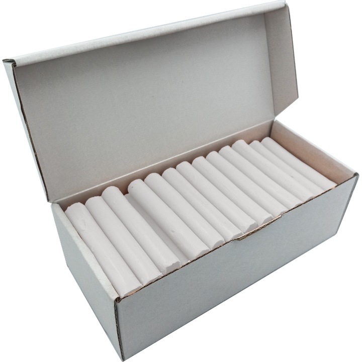 Plastilina alba Mona 1 kg, set de 15 bucati, 7-8cm, 1cm diametru