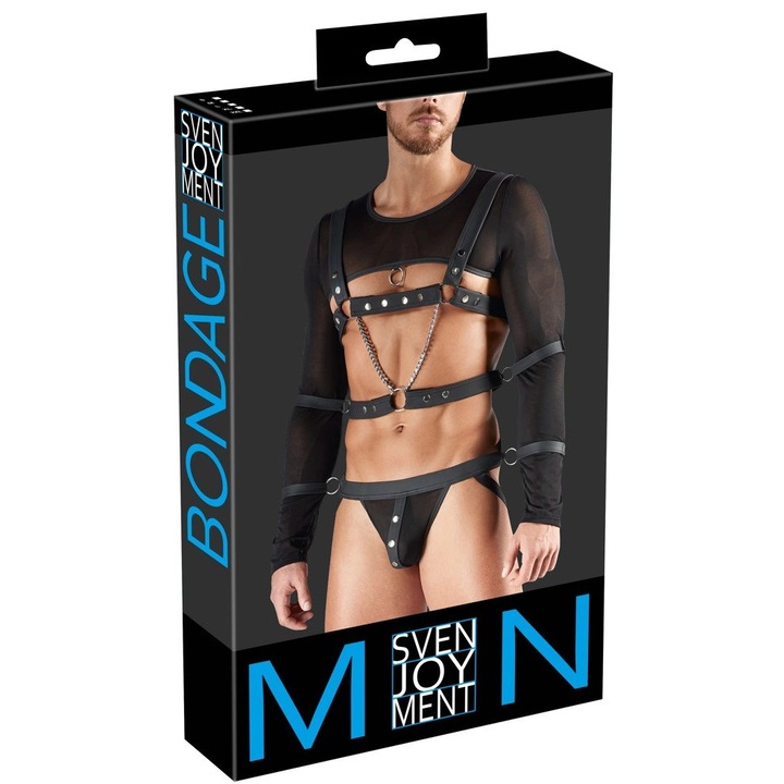 Харнес с дълги ръкави Svenjoyment BONDAGE, 4 белезници, Полиестер, Еластан, Полиамид, Размер L