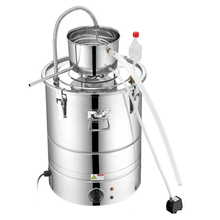 Дестилатор за алкохол Vevor 30L, 2800W, неръждаема стомана, пълен комплект, термометър, циркулационна помпа