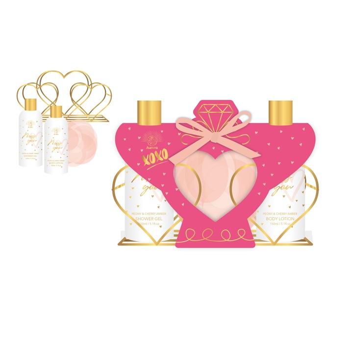 Ajándékkészlet nőknek, Aureus, tusfürdő és testápoló balzsam 150ml, fehér tea aromával