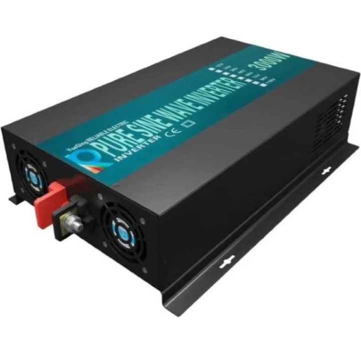 Tiszta szinuszhullámú inverter RBP-3000W 12V-ról 220-230V-ra, fekete