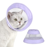 Set de 3 Guler de protectie reglabil pentru pisici, violet, marime S