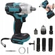 Masina de gaurit cu impact fara perii, 3 in 1, 18 V, 520 Nm, 3000 RPM, 8 accesorii, 1/2" mandrina, Negru/Verde
