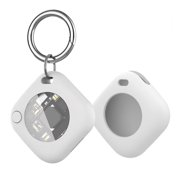 GPS тракер, бял, 29x28x8 мм, 10 г, включва 1 тракер, 1 кутия