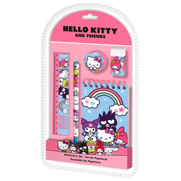 Комплект канцеларски материали Hello Kitty Friends от 5 части