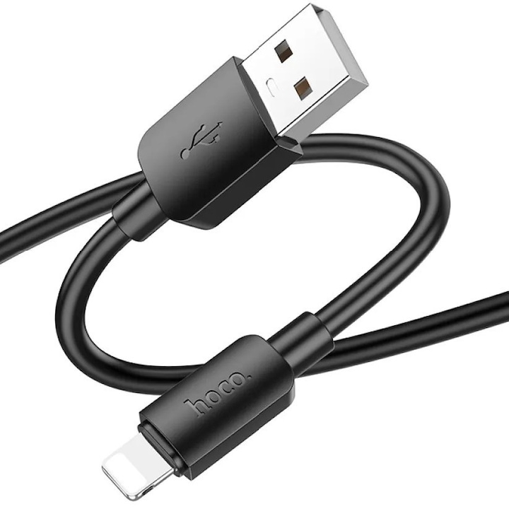 USB töltő- és adatkábel, Lightning, 100 cm, 2400mA, gyorstöltés, PD, Hoco X96 Hyper, fekete