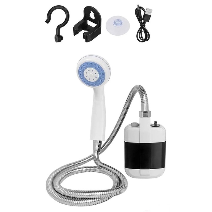 Преносим душ с USB зареждане за къмпинг, пътуване и градина - 2200mAh