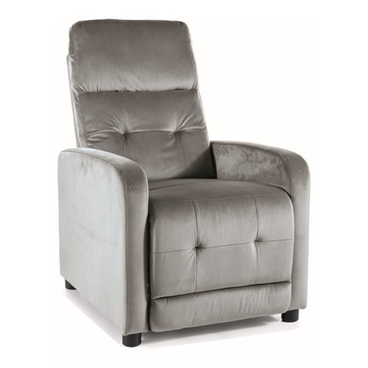 Otus Velvet Kihúzható Bársony Relax Fotel Szürke