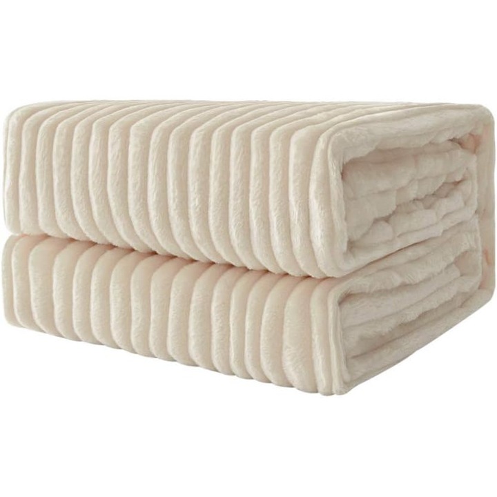 Patura Miulee, 153 x 203 cm, textura moale, culoare bej