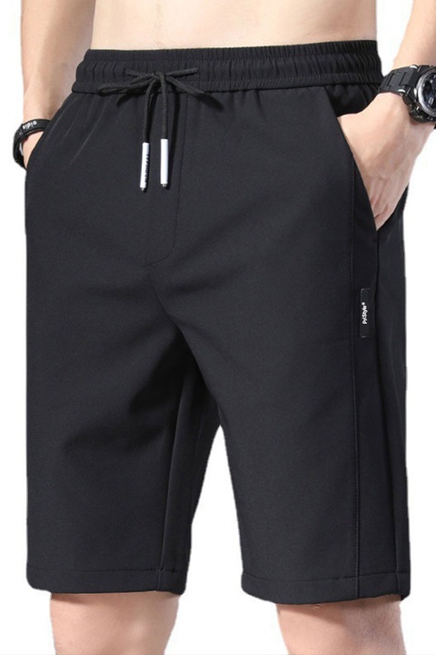 Шорти за момчета или мъже, три четвърти дължина, за плаж, фитнес или разходка, удобни и леки, черни, M, PriStyle®