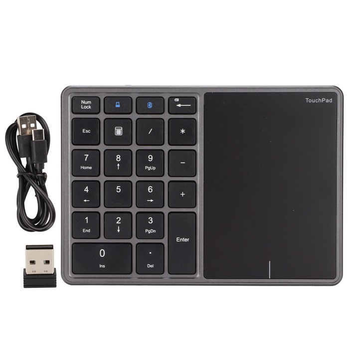 Tastatura numerica wireless 2 in 1 cu touchpad, 22 de taste