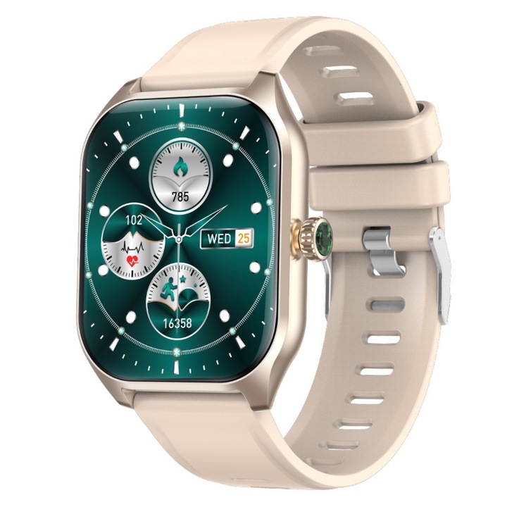 COOSTAR® okosóra, CR107, Okos, 2,02” LCD HD képernyő, 240 x 296 px felbontás, Bluetooth 5.0, Pulzusszám, SpO2, Vérnyomásmérő, Szilikon szíj, Rózsaszín