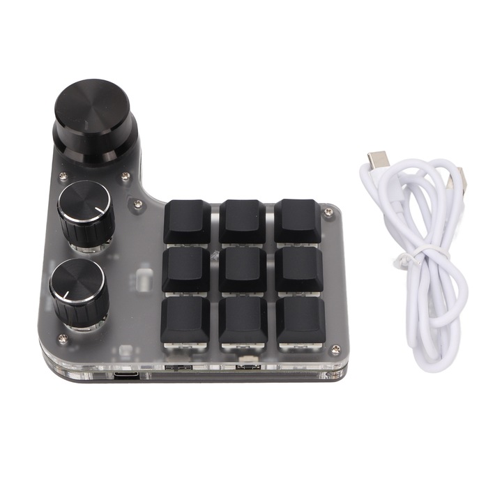 Макро клавиатура с 9 клавиша, 3 бутона, USB, Bluetooth