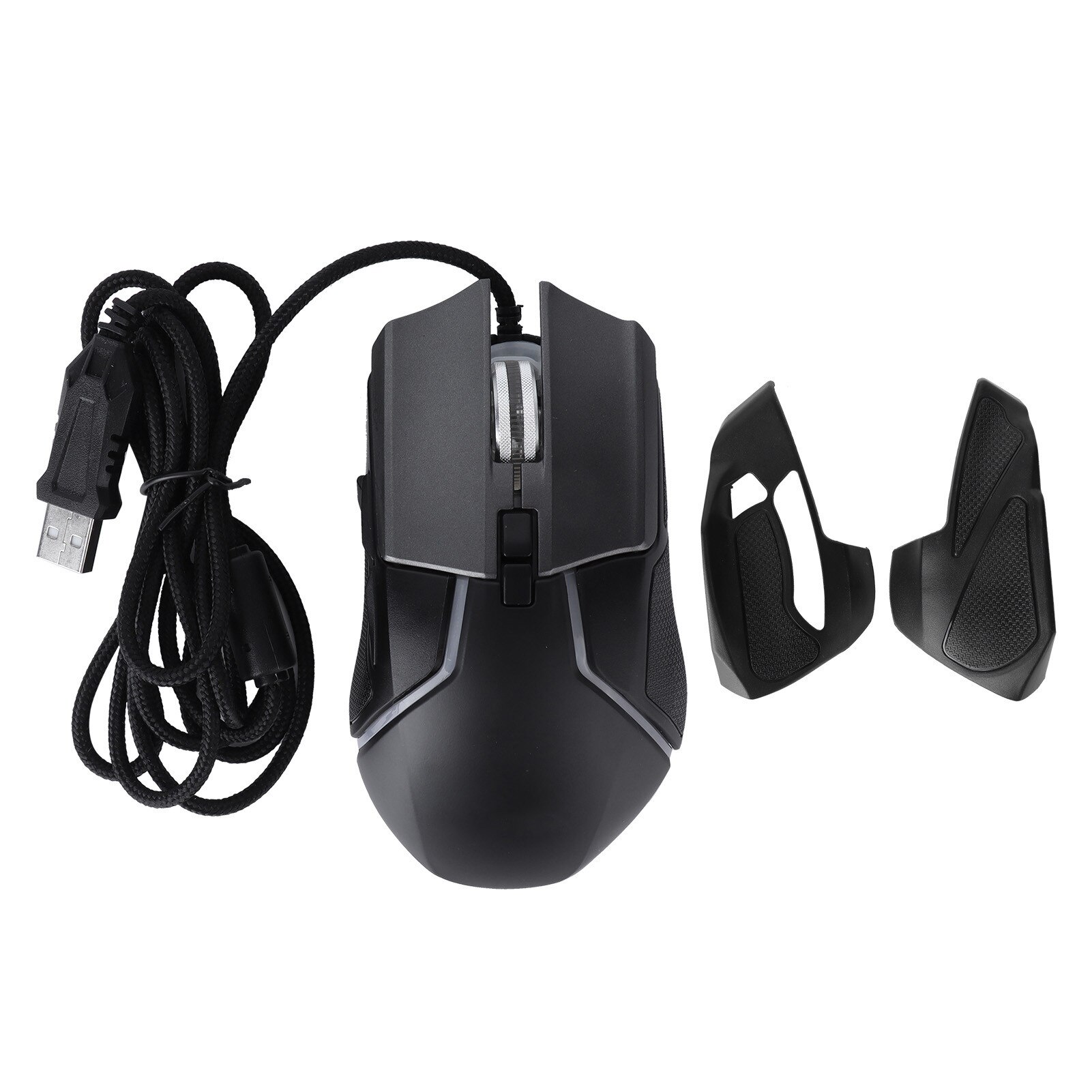 Mouse de gaming RGB, 6400 DPI, ergonomic, cablu 1.8m, set 2 accesorii ...