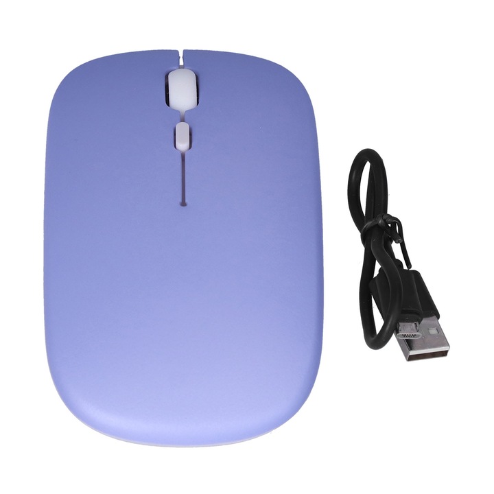 Mouse wireless, ergonomic, dual mod, 2.4G, violet
