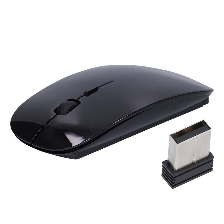 Mouse wireless ergonomic, 2.4G, 4 butoane, multicolor, pentru laptop si birou
