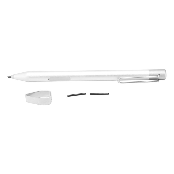 Stylus universal Zeaicos, 4096 niveluri sensibilitate la presiune, aluminiu, portabil, argintiu