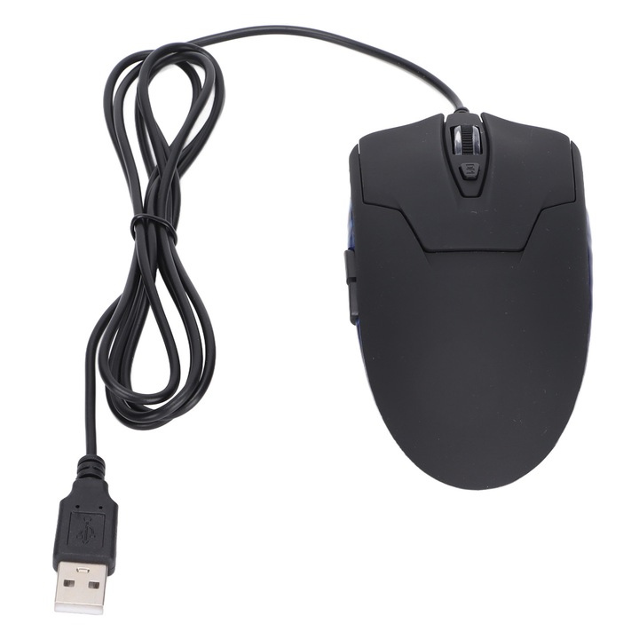 Mouse de gaming, 2400DPI, design ergonomic, iluminare LED albastra