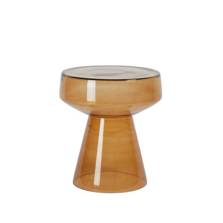 Masuta laterala din sticla COLOS galbena Ø37x44 cm