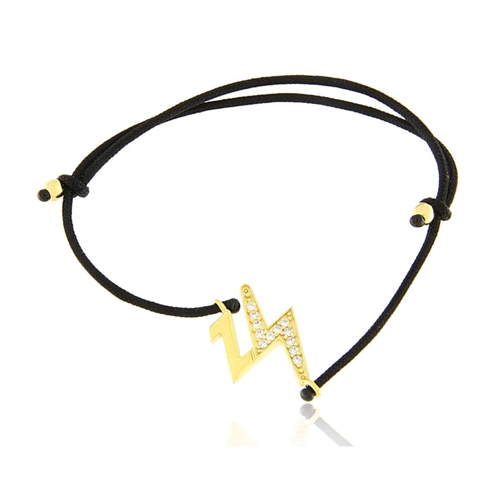 Bratara dama Facadoro, 925, cu zirconii, neagra, set