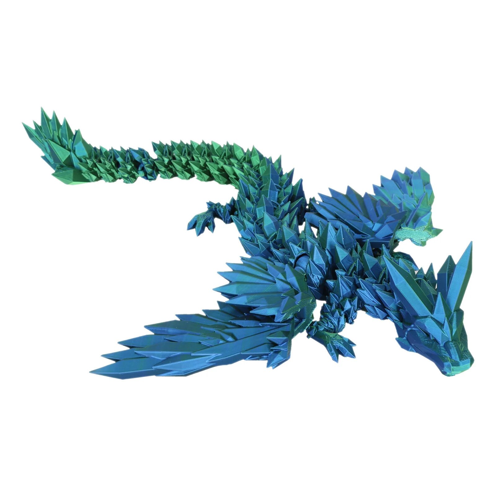 Figurina dragon articulat 3D, Fokelyi, 45cm, verde, jucarie pentru