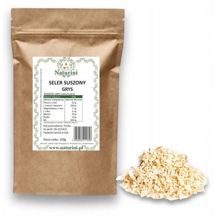 Naturini szárított zeller 200g, rostban gazdag