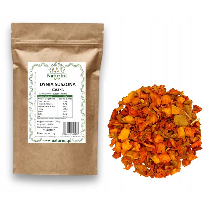 Dovleac uscat, Naturini, Pentru supe / salate, 500 g