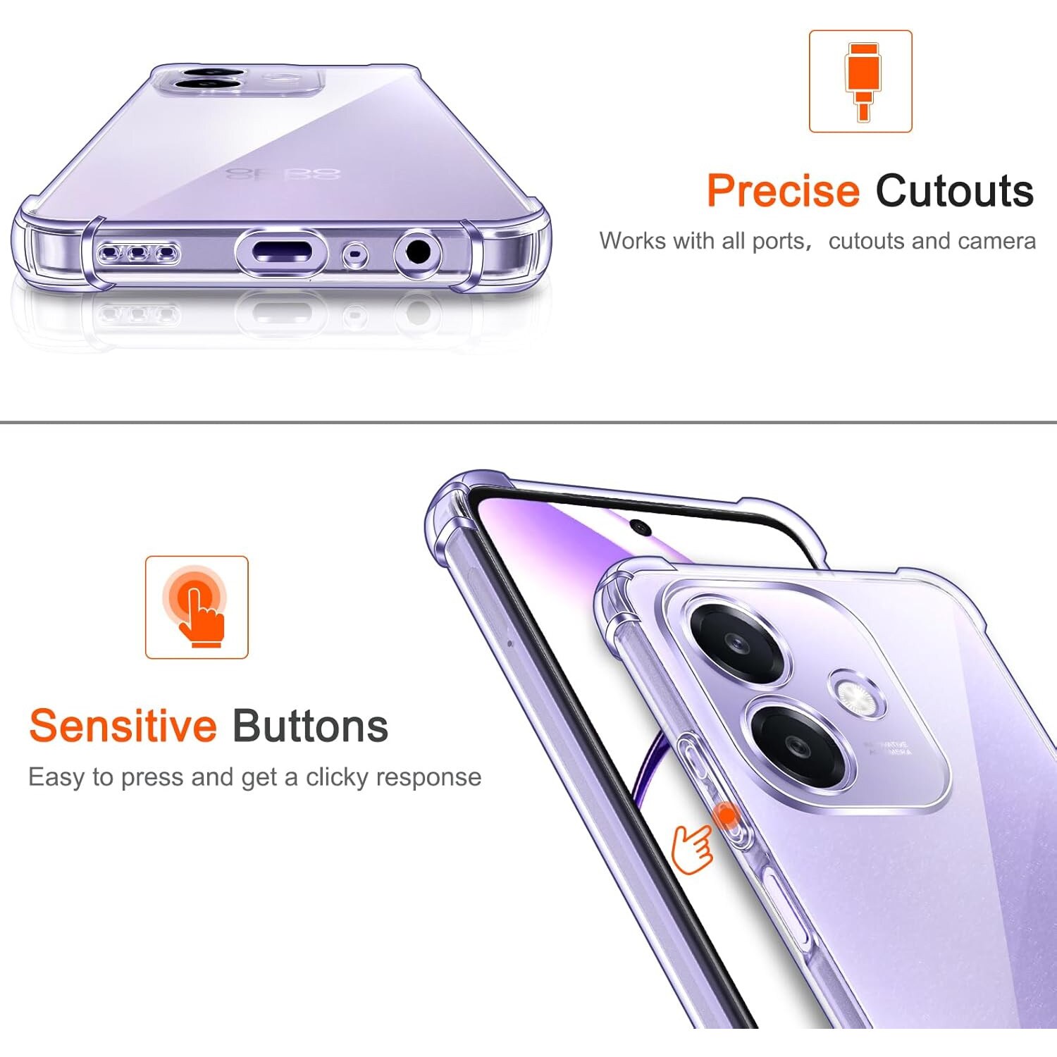 Husa Anti soc, transparenta compatibila cu Oppo A40 4G