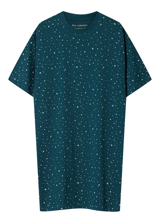 Camasa de noapte dama Henderson, verde inchis, bumbac, maneca scurta