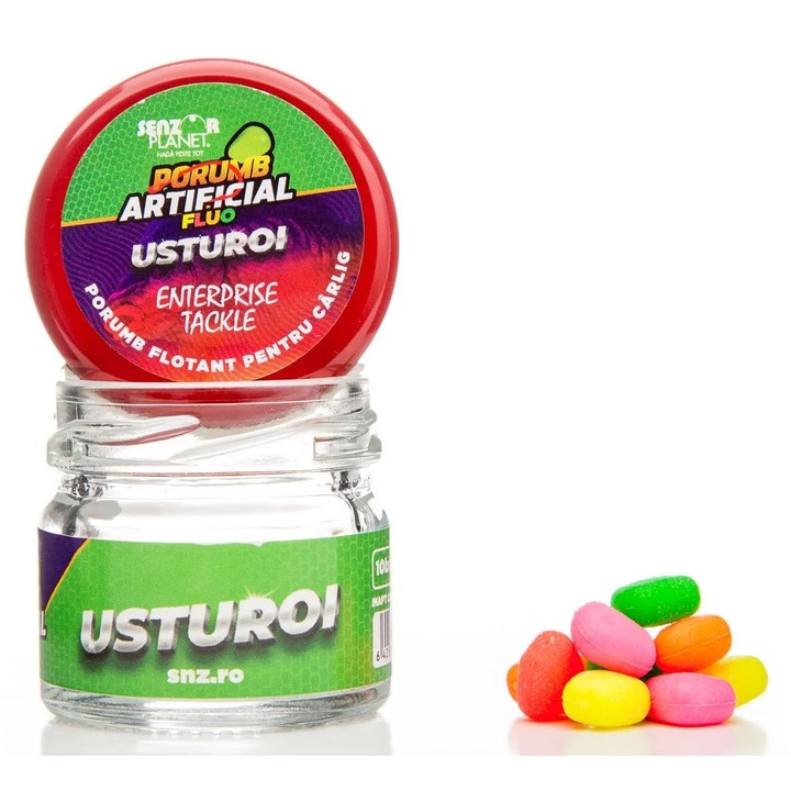Porumb Artificial Flotant Senzor Planet Fluo, 10 Buc/Borcan, Aroma Usturoi