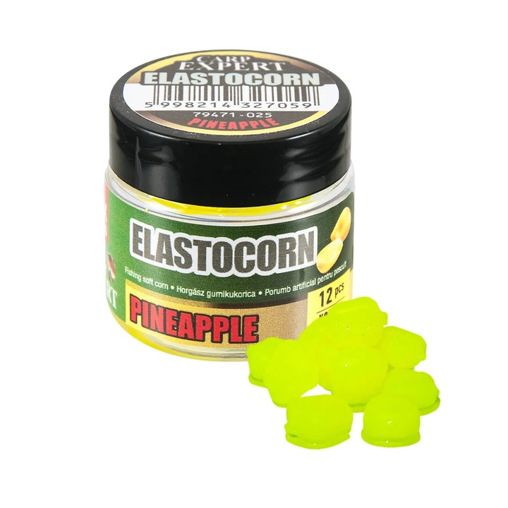 Momeala Artificiala Porumb Elastocorn Normal, Aroma Ananas, 12 Bucati