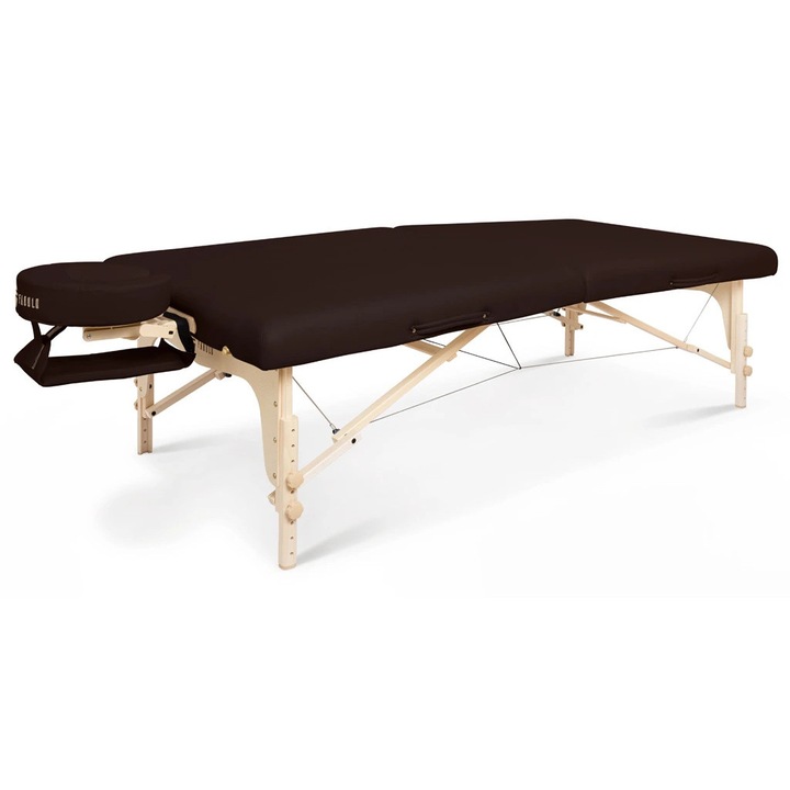 Pat de masaj pliabil Fabulo Feldenkrais, ciocolatiu, dimensiuni optime, suport pentru cap inclus